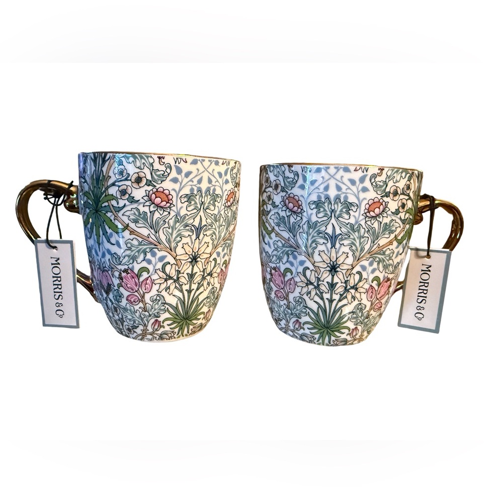 Morris & Co. NWT Qty of 2 William Morris Elegant Bone China Floral Mug Set - Picture 3 of 10